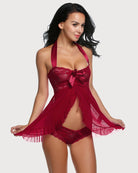 avidlove lingerie for women lace babydoll open front sleepwear halter nighty chemsie xs 5xl