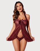 avidlove women lace babydoll open front sleepwear halter nighty