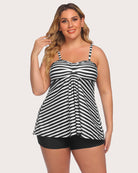 avidlove two piece bathing suit with shorts retro sailor stripe dot tankini set