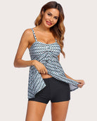 avidlove two piece bathing suit with shorts retro sailor stripe dot tankini set