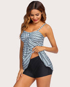 avidlove two piece bathing suit with shorts retro sailor stripe dot tankini set