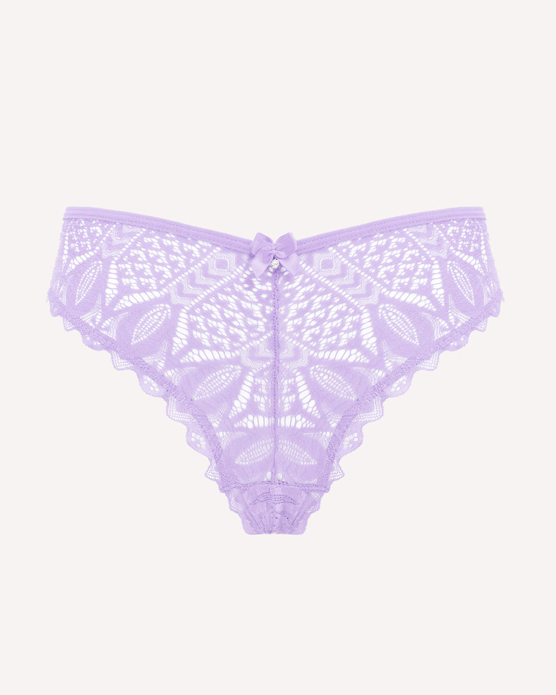 Avidlove lavender lace Cheeky Panties with bow detail, sexy and comfortable underwear.