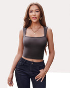 avidlove womens camisole crop top ribbed knit cami tank tops square neck trendy lingerie cropped tank top