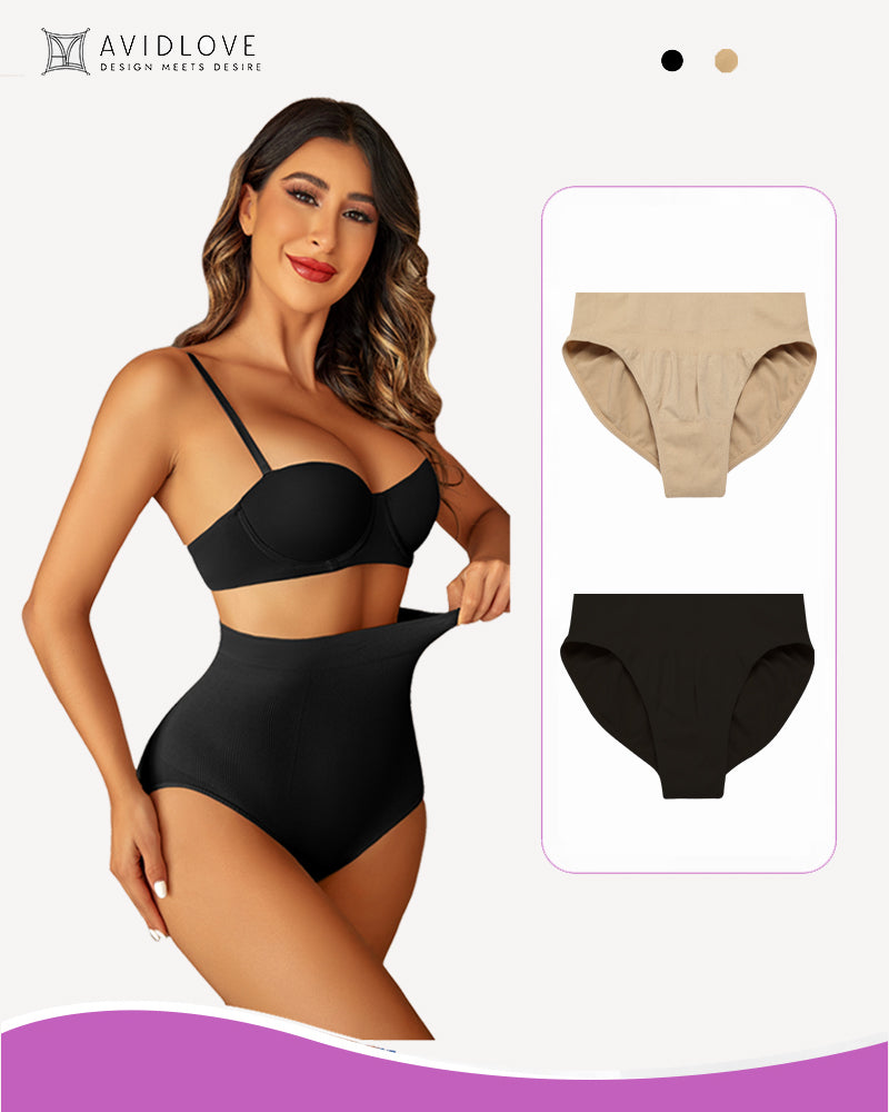 Avidlove Tummy Shapewear Control Panties, high waist, black and nude colors, flexible fit