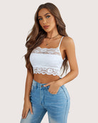 avidlove 2pcs bralettes wireless lace camisoles racerback double layered crop top