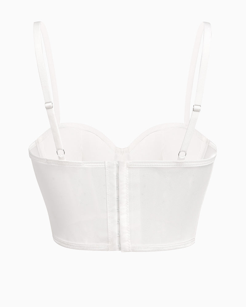 Avidlove white corset top with adjustable straps and hook closure - club top