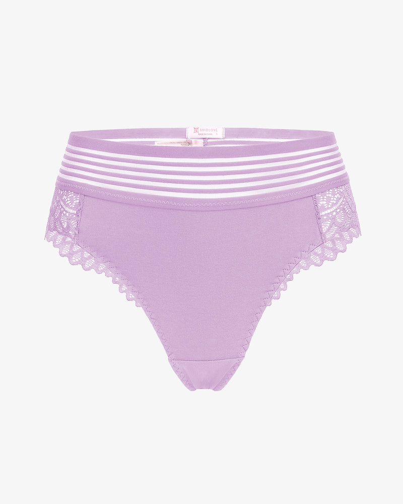 Light purple lace cheeky hipster panties with lace detail, cotton blend, Avidlove