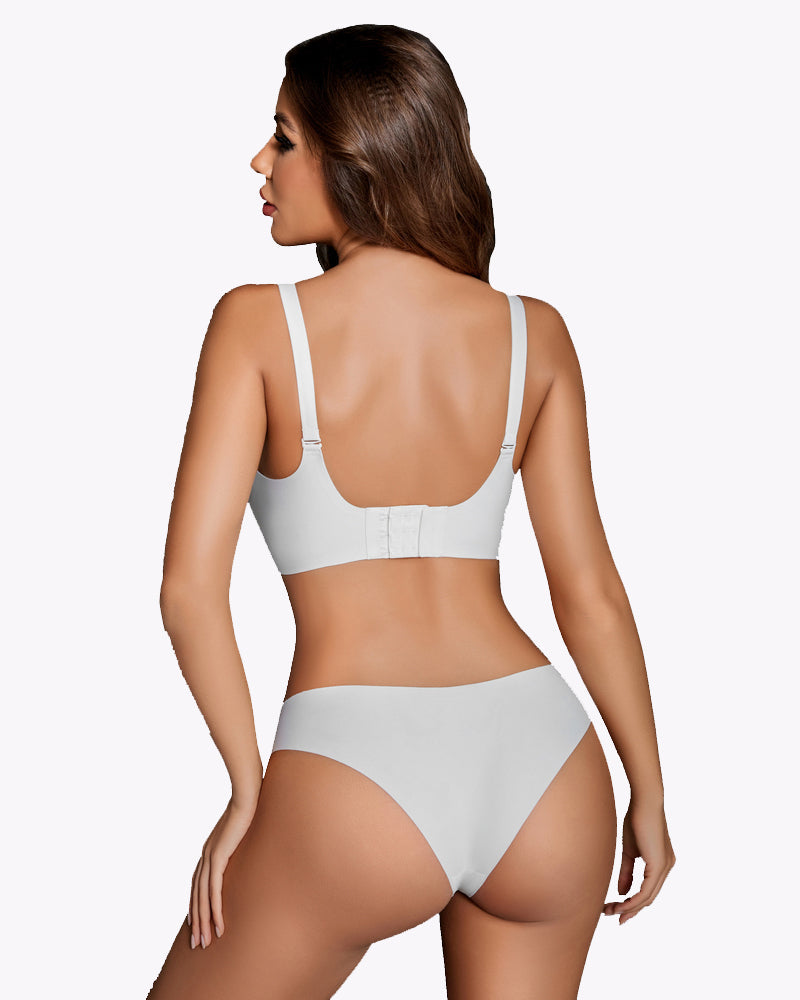 Avidlove white seamless maternity bra and brief set, wireless and comfortable design