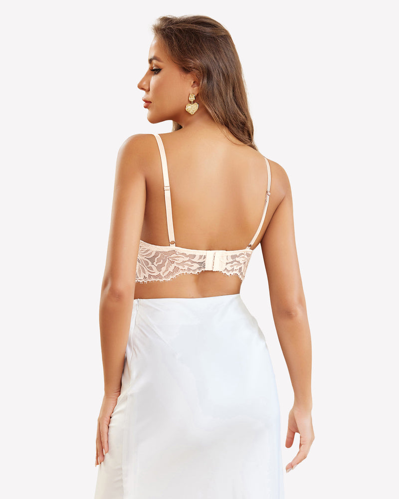 Avidlove Cream lace bustier top with underwire and adjustable straps, sexy lingerie for women