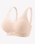 Nude padded jelly bralette with adjustable straps and low-cut back.
