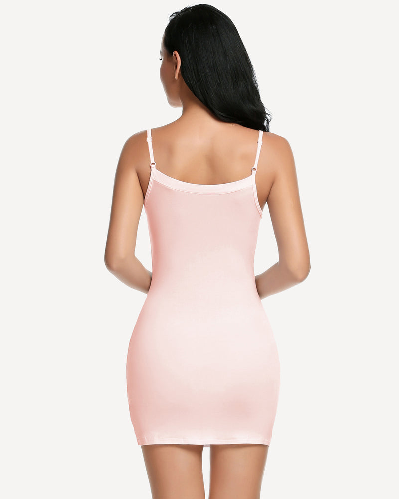 Blush mini Avidlove slip dress with adjustable straps, sexy and flattering mini dress.