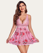 avidlove women lingerie lace babydoll strap chemise halter teddy v neck mesh nightgown