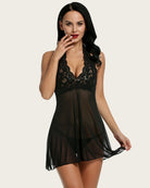 avidlove women lingerie halter chemise lace babydoll mesh nightwear v neck teddy