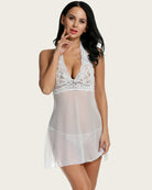 avidlove women lingerie halter chemise lace babydoll mesh nightwear v neck teddy