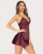 avidlove women lingerie v neck nightwear satin sleepwear lace chemise mini teddy