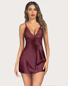 avidlove women lingerie v neck nightwear satin sleepwear lace chemise mini teddy