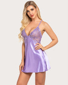 avidlove lingerie v neck nightwear satin sleepwear lace chemise mini teddy