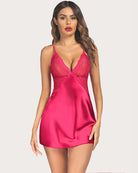 avidlove women lingerie v neck heart print nightwear lace satin dress