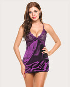 avidlove women lingerie v neck nightwear satin sleepwear lace chemise mini teddy