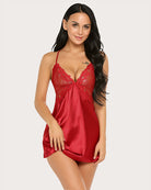 avidlove women lingerie v neck nightwear satin sleepwear lace chemise mini teddy