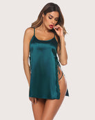 avidlove satin lace side slit babydoll nightgown