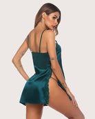 avidlove satin lace side slit babydoll nightgown