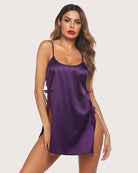 avidlove satin lace side slit babydoll nightgown