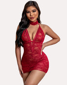 avidlove babydoll lingerie lace chemise halter nightwear teddy dress