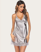 avidlove solid lingerie satin lace chemise nightgown sexy full slips dress