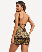 avidlove women leopard print sleepwear satin pajamas set lace camisole shorts nightwear