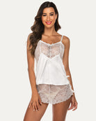 avidlove sexy pajama set for women lace cami and shorts two piece satin lingerie