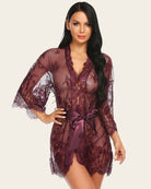 avidlove womens lace kimono robe babydoll lingerie mesh nightgown s 5xl