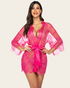 avidlove lace kimono robe babydoll lingerie mesh nightgown s 5xl