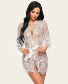 avidlove womens lace kimono robe babydoll lingerie mesh nightgown s 5xl