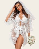 avidlove womens lace kimono robe babydoll lingerie mesh nightgown s 5xl