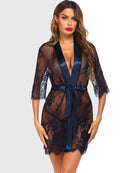 avidlove women kimono robe floral lace babydoll lingerie sheer mesh nightgown