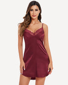 avidlove womens sexy satin sleepwear lace mini full slip chemises dress