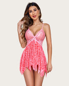 avidlove lace heart print babydoll plus size sleepwear lingeries