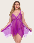 avidlove plus size lace butterfly print babydoll lingeries