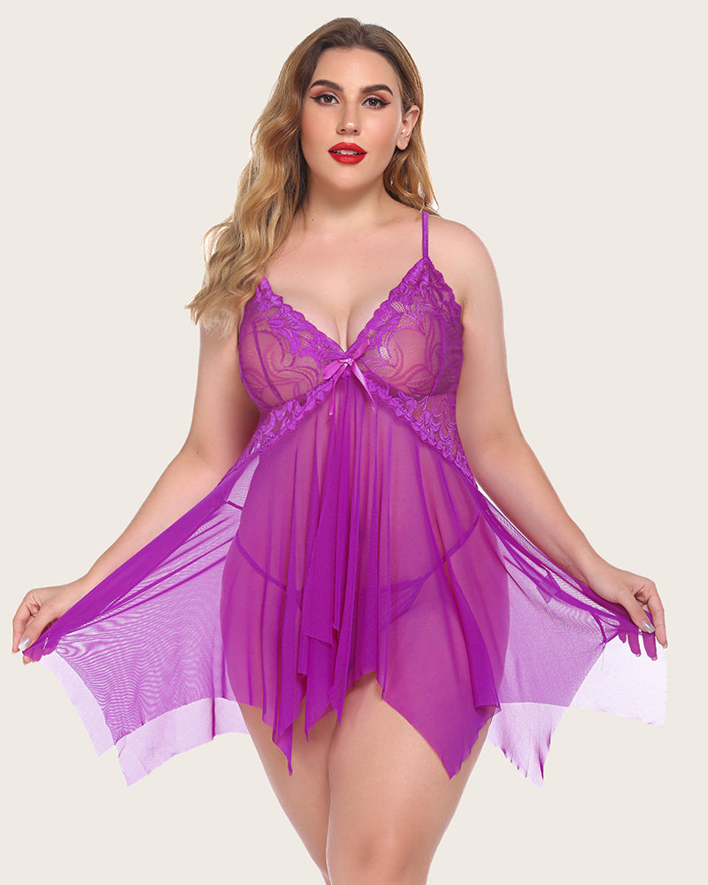 avidlove lace print babydoll outfits plus size sleepwear lingeries