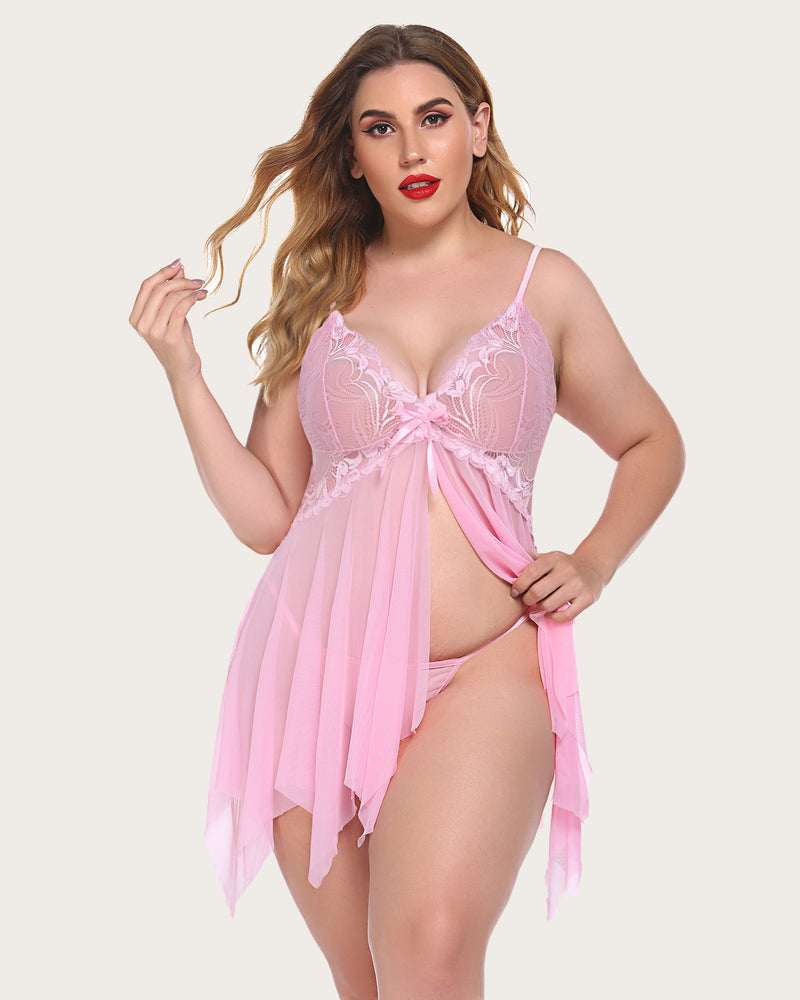 avidlove lace print babydoll outfits plus size sleepwear lingeries