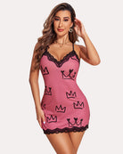 avidlove womens heart print nightgown sexy lace sleepwear v neck full slip chemise lingerie cotton night gowns babydoll sleepshirt