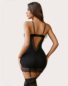 lace print full slips dress no stockings with garter belt