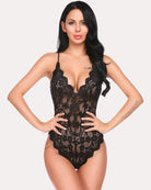 avidlove women lace one piece teddy lingerie deep v lace bodysuit with snap crotch