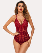 avidlove women lace one piece teddy lingerie deep v lace bodysuit with snap crotch