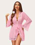 avidlove women lace kimono robe babydoll sexy lingerie mesh chemise nightgown cover up 1