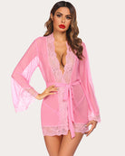 avidlove women leopard lace kimono robe sexy lingerie mesh nightgown