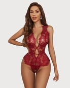 avidlove women one piece lingerie lace print bodysuit deep v teddy