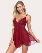 avidlove women lingerie lace babydoll v neck sexy sleepwear strap chemise