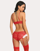 avidlove women christmas lingerie two piece santa bra and panty with garter belt set red lace babydoll